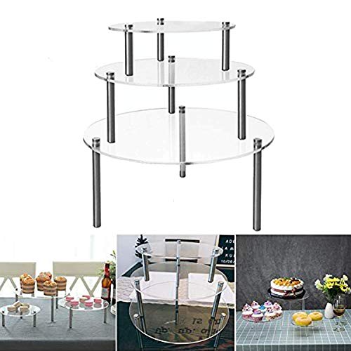 3-Tier Cake Stand, Cupcake Stand, Afternoon Tea Stand, Fruit Plate, Acrylic Cake Shelf, Acrylic Stand for Cakes, Fruits, Desserts, and Snacks, Perfect