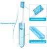 1/6 Pcs Mini Travel Portable Toothbrush Foldable Saves Space With Case Small Dental Brush Adult In Transparent Candy Colors