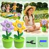 Rechargeable Bubble Machine with Music and Lights Flower Shape Bubble Blower Toy for Outdoor Use Kids Entertainment and Party Decoration