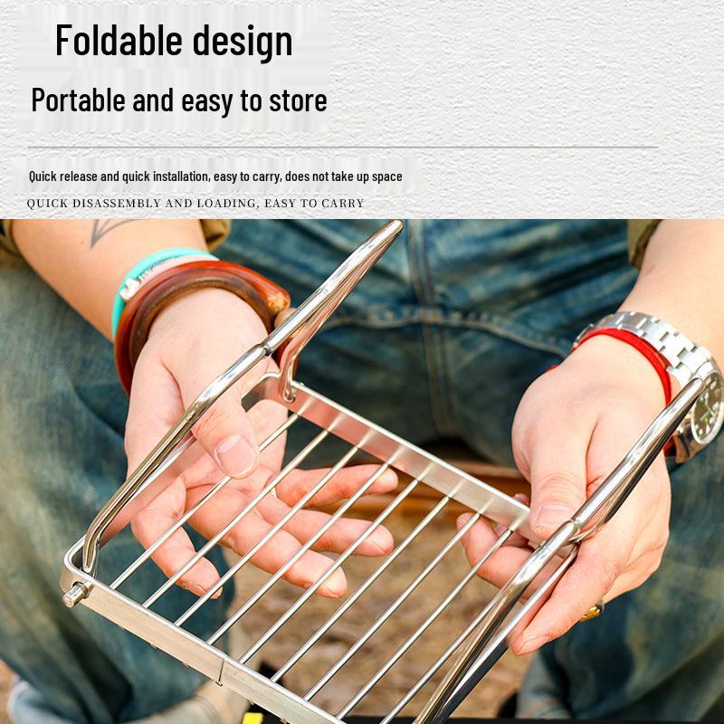 Portable Outdoor Stainless Steel Folding Gas Stove and Grill Rack