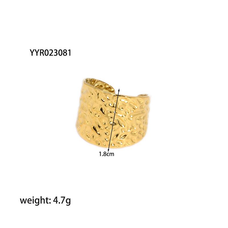 18K Gold-Plated Adjustable Stainless Steel Ring for Women - Simple, Trendy Jewelry Design