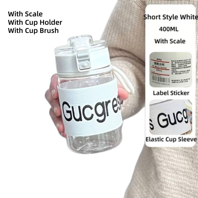

Спортивный пластиковый набор бутылок для воды с мерной шкалой, студенческая кружка для кофе, чашка для чая, подарок 400ML