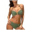 Damen Bandeau Bikini Set Zweiteilig mit Nackenband und Dekoration für Strand- und Poolaktivitäten