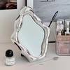 Fashion Silver Decorative Mirrors Electroplated Laser Makeup Mirror for Women Corrugated Irregular Cosmetic Mirror Room Decor
