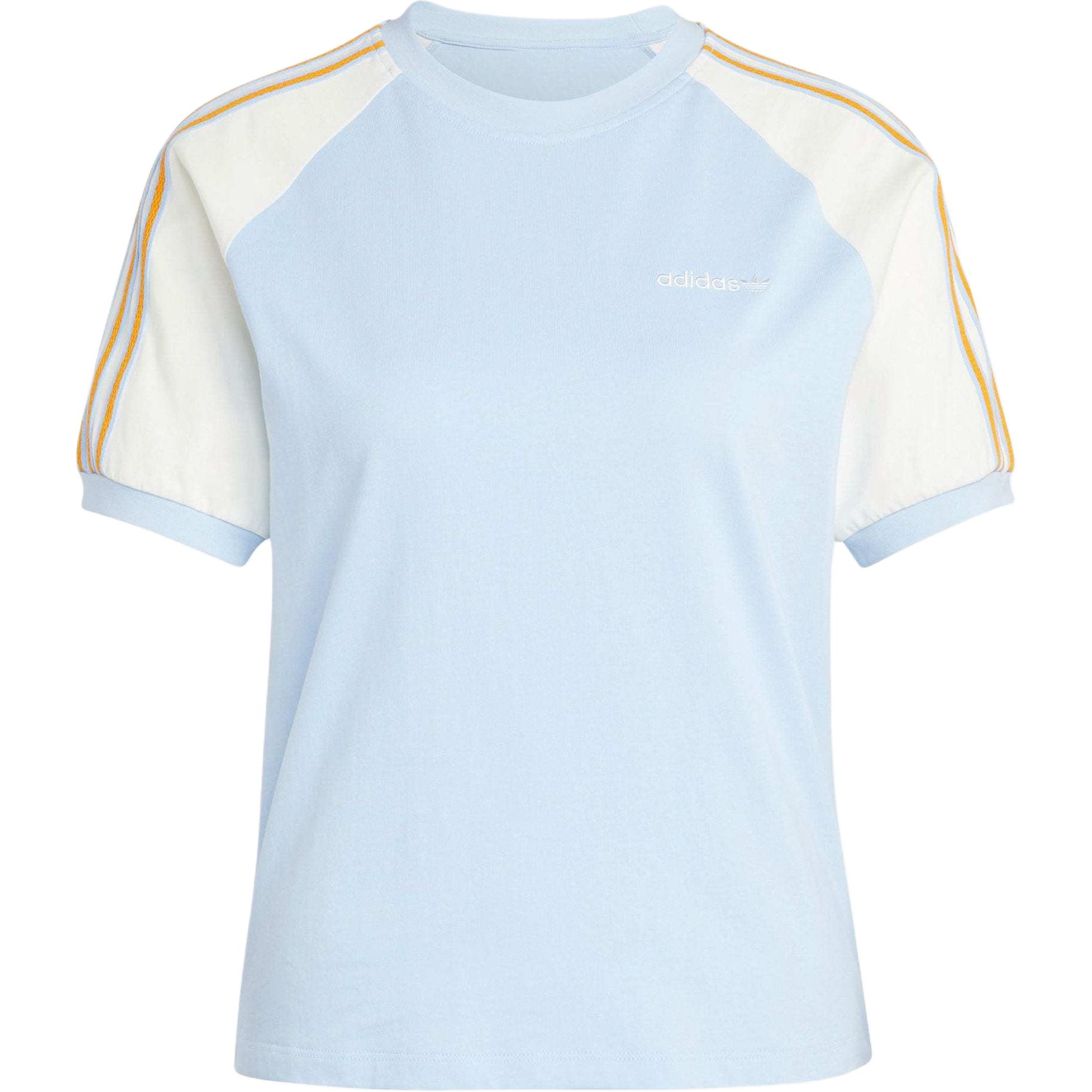 

Adidas Оригинальные женские спортивные топы с короткими рукавами в стиле 80-х с боковыми полосками, розовые, синие, JD5761 XS