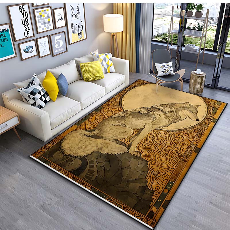 

Large Size Black Wolf Patter Carpet for Living Room Bedroom Bedside Bathroom Floor Mat Area Rug Sofa Home Decor for Gifts 40cm x 60cm