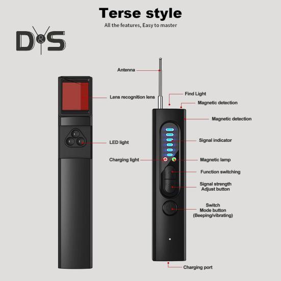 Camera Detector Wide Frequency Range Easy Operation Compact Size Portable Anti-interference Wireless Signal Scanner Detector