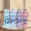 1PC About Awesome Classy 78 Logo 750ml Color Plastic Sports Water Bottle Leakproof Flip Straw Lid Suitable for Sports Office Home Use
