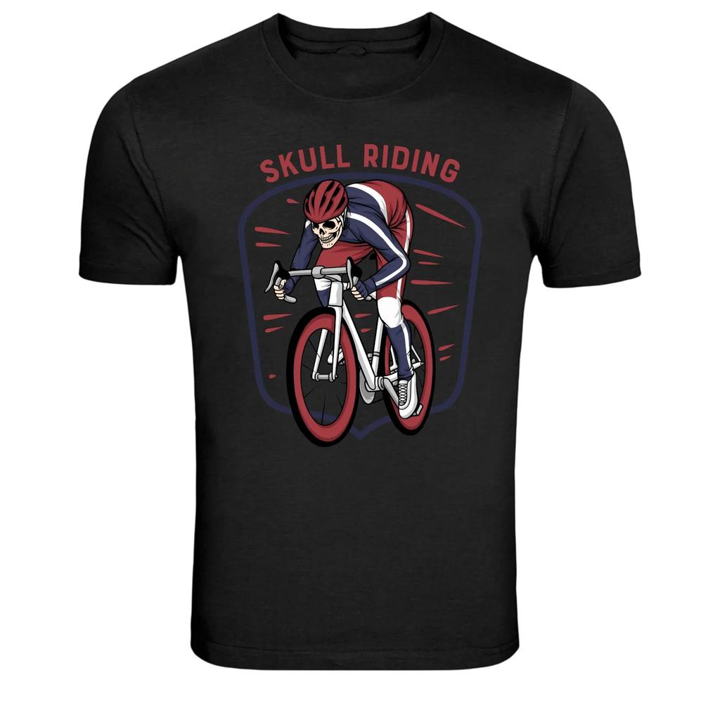 Totenkopf fährt Fahrrad Radfahrer Grafik T-Shirt
