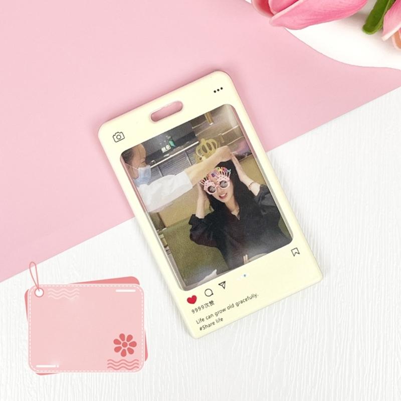 Transparent Ferrule Stationery Card Protection Sleeve Keyring Card Sleeve Acrylic Ferrule Korean Bus ID Card Holder