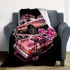 Pink Car Flannel Blanket Throw Blanket Soft Warm Sofa Bed Camping Home Decor Unique Christmas Gift C926761