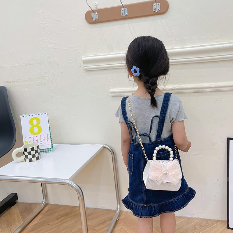 Adorable Mini Canvas Children's Crossbody Bag With Cute Bow And Chic Design