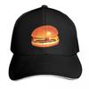 Cheeseburger Pattern Blue Baseball Cap Unique Hats New Hat Custom Cap Tea Hat Baseball For Unisex Womens