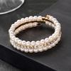 Bridal jewelry full diamond stretch bracelet, multi-layer pearl rhinestone winding spiral bracelet bracelet
