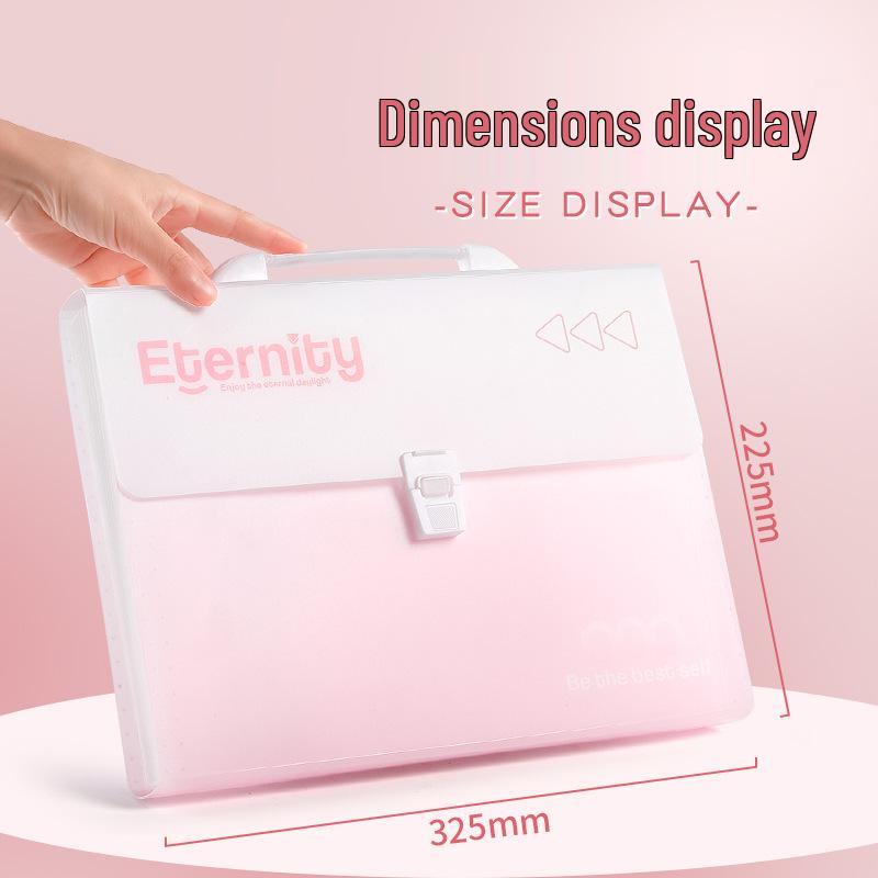 13-Layer Accordion Student Bag, Document Holder with Handle, Large Capacity File Folder, Subject Classification.
