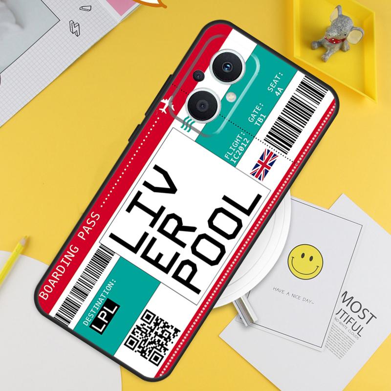 Boarding Pass Ticket For OPPO Reno 8T 11F 12F 13F 14F 7 8 Lite 10 11 12 13 14 Pro OPPO Find X9 X8 X5 X6 Pro Case