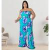 MY900 Plus Size Womens Sleeveless Knit Jumpsuit With Floral Print Rose Red Blue Breathable Milk Silk Fabric Straight Leg 2025 Collection