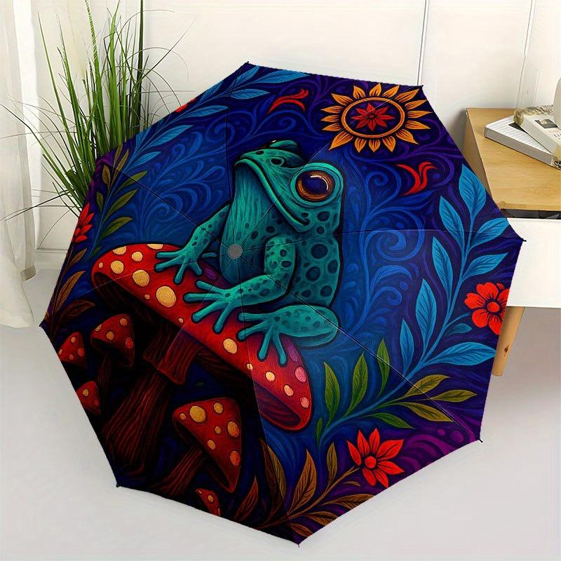 

Fantasy Mushroom Garden StickerUmbrella with Cute Design, Portable 3-Fold Compact Umbrella for Men & Women, Valentine s Day Mother s Day Halloween & C