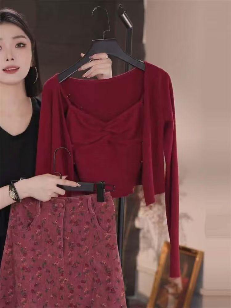 

Корейский стиль женский комплект из трех предметов больших размеров: Модный, Повседневный, Стройнящий Принцессный Образ для Весны/Лета L (for 105-120 jin)