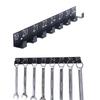 1pc Black Metal Wrench Arrangement - Stylish Wall Mounted Storage Rack for Wrenches, Screws and Bolts