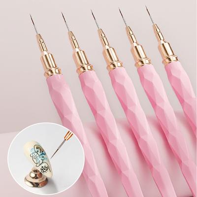 5Pcs Colorful Nail Art Liner Painting Brushes Ultra-thin Line Drawing Tool 7/9/11/15/25mm Details Manicure Nail Liners Pen Tool