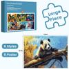 24 Großteiliges Puzzle für Senioren, Holz-Demenzpuzzle für Senioren und Erwachsene, Einfaches Puzzle mit Kolibri, Schildkröte und Hund-Puzzle,