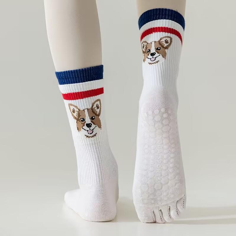 Five Fingers Socks Female Cotton Spring And Fall Mid Call Socks Professional Non Slip Sports Yoga Socks Pilates Indoor Fitness Socks