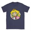 Men Super Marios Bros Princess Peach T Shirts 100% Cotton Clothes Funny Short Sleeve Crewneck Tees Adult T-Shirts