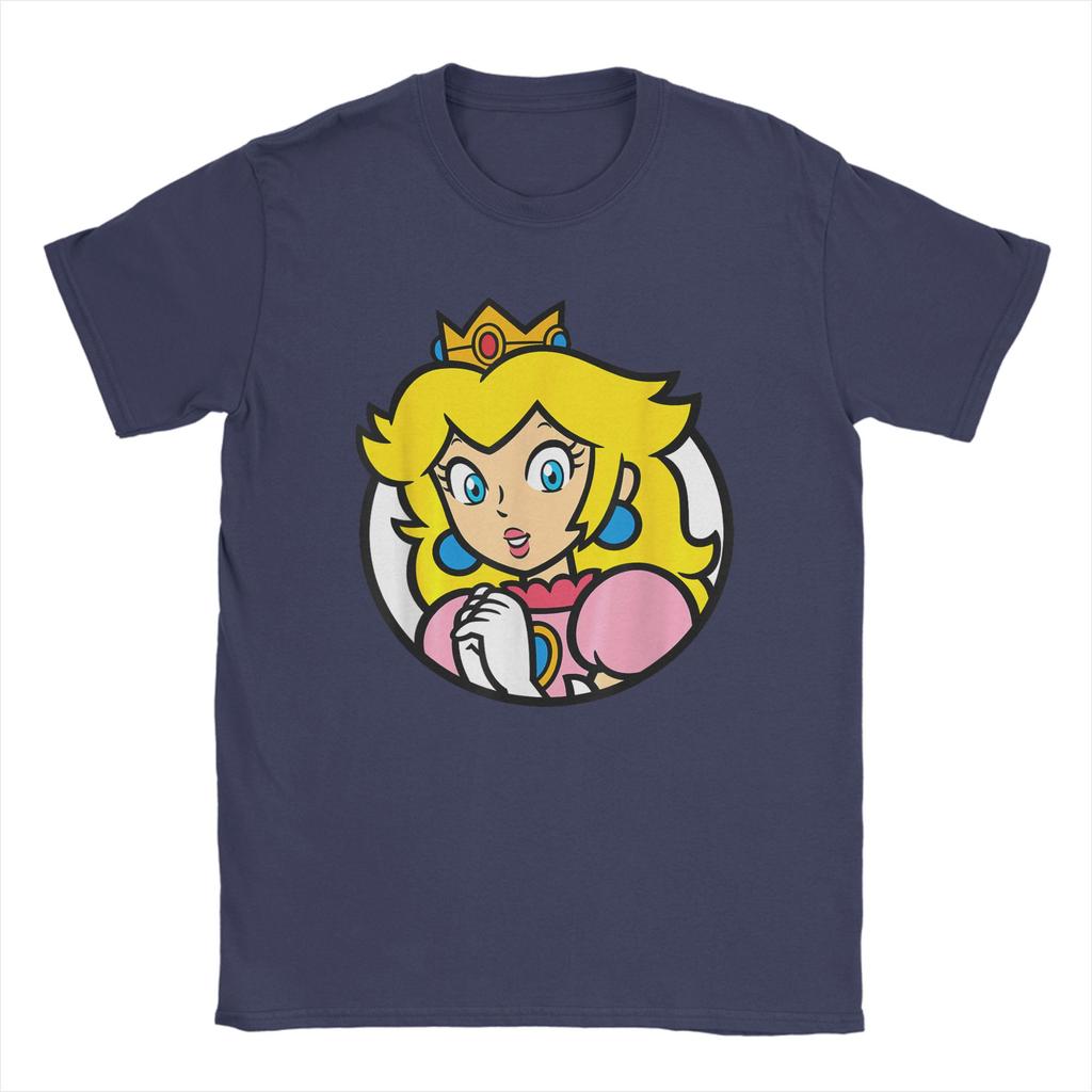 Men Super Marios Bros Princess Peach T Shirts 100% Cotton Clothes Funny Short Sleeve Crewneck Tees Adult T-Shirts