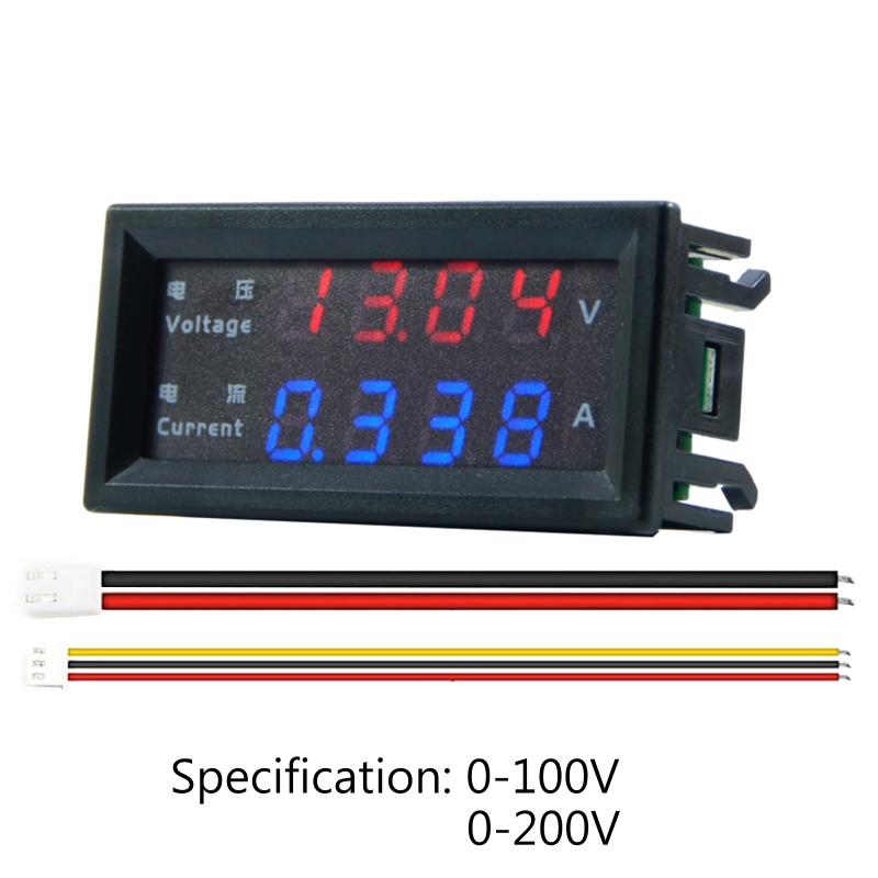 LED Digital Voltmeter Ammeter DC Digital Multimeter 100V 10A Blue Red LED Amp Dual Digital Display Volt Meter Gauge