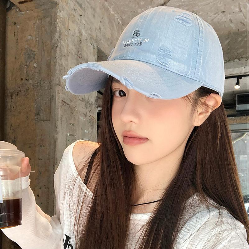 Korean Popular Style Distressed Baseball Hat For Women Great For Summer Spring
