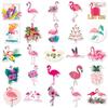 50pcs Flamingo Waterproof Cartoon Stickers for Suitcases, Scooters, Computers, and Tablets