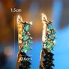 Green Zircon Hoop Earring Luxury Crystal Stone Earrings For Women Vintage Fashion Gold Color Wedding  Gift