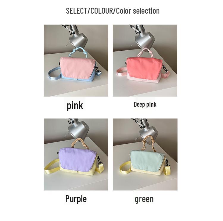 2026 Colorblock Crossbody-Tasche: Stilvolle, vielseitige, kleine quadratische Tasche für Damen aus strapazierfähigem Nylonstoff