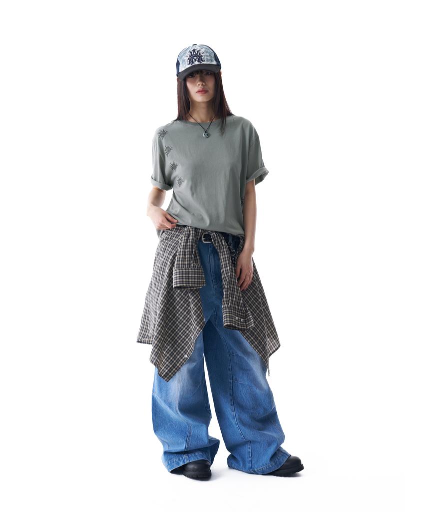 AAKAM Cracked Sun Half Top (Khaki)