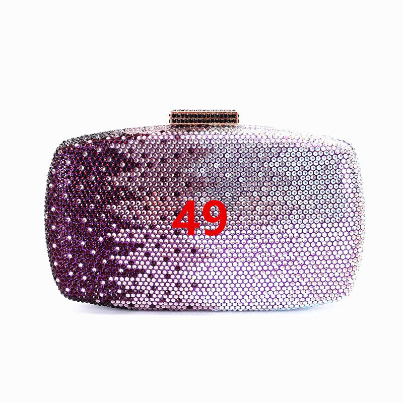 Dazzling Diamond Women Evening Bag Wedding Prom Clutch Crystal Bridal Handbags 7 Colors Green/Red Long Chain Female Party Purse