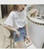 Women's 2024 Summer Korean Style Loose Letter T-Shirt - Short Sleeve, Plus Size, Trendy Half Sleeve Top for Students