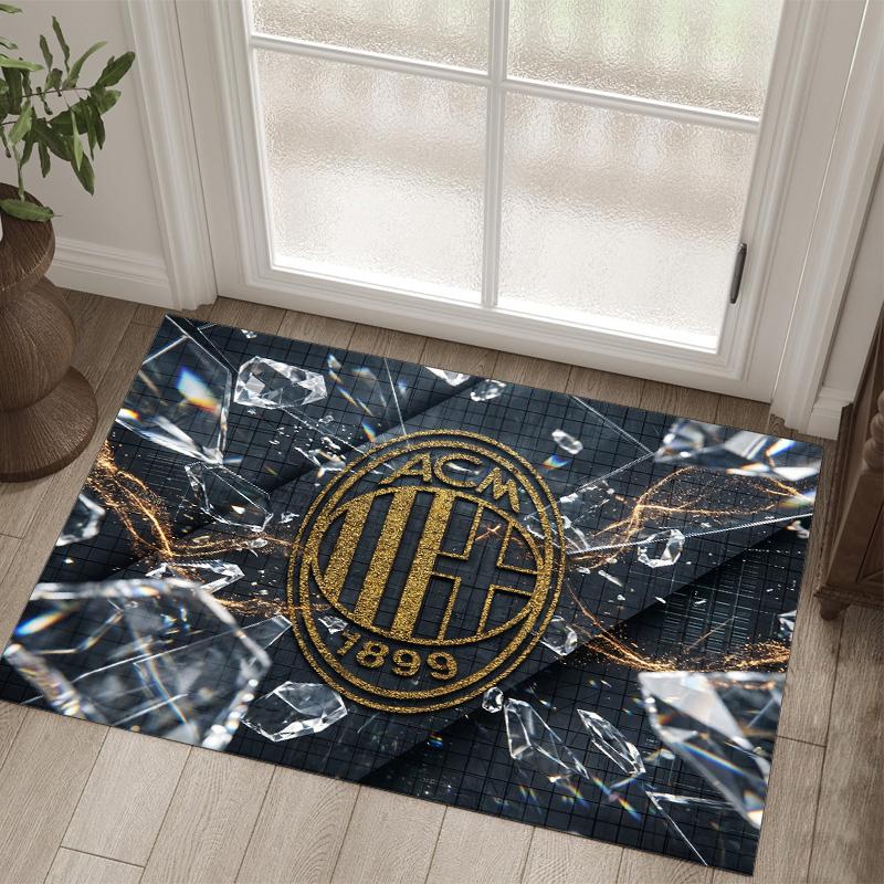 AC Milan Design Crystal Velvet Carpet Cozy Non?Slip Printed Rug For Bedroom Living Room Entrance