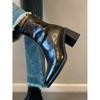 Vintage Square Head Thick Heel Thin Boots Woautumn Winter Velvet British Style Small High Heel Short Boots