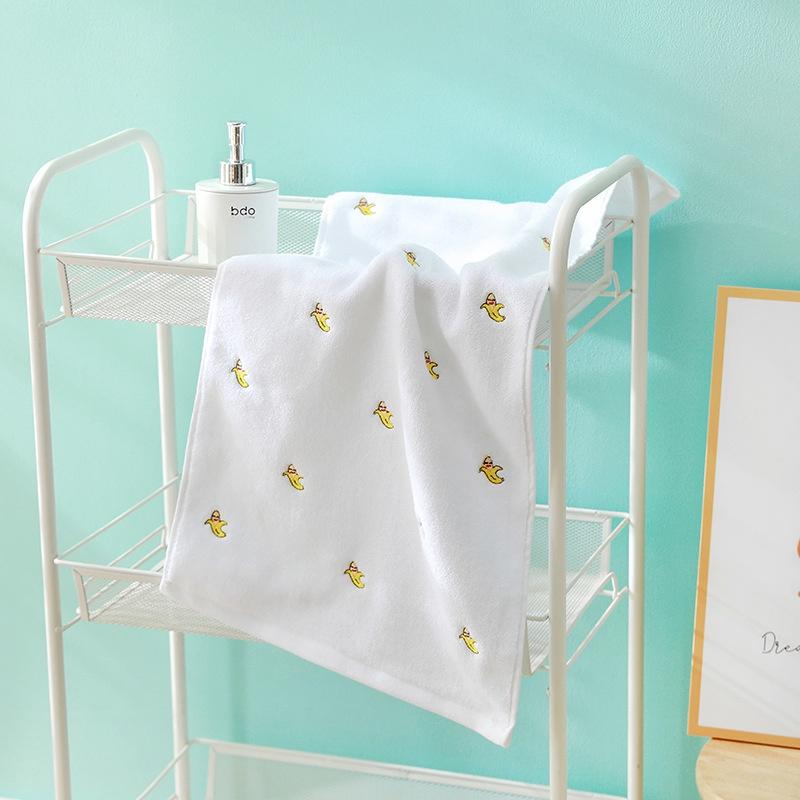 Cotton Avocado Banana Towel Embroidered Soft Absorbent Skin Friendly Face Hand Towels for Adults Kids Bathroom Beach Spa