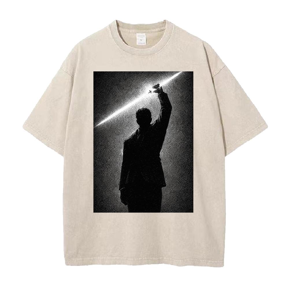 

Jujutsu Kaisen Anime Printed T Shirt Hiromi Higuruma Manga Washed T-shirt Men Clothing Summer Short Sleeve Cotton Tees Tops S бежевый
