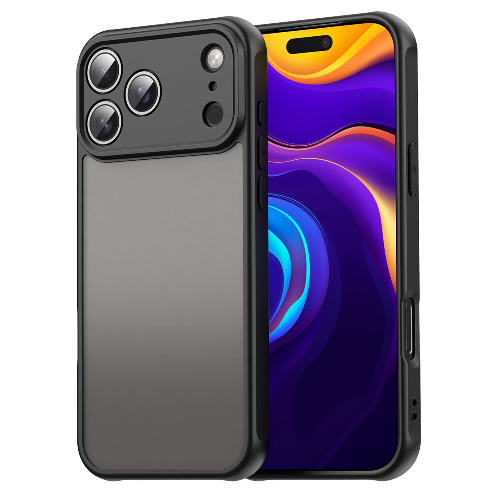 

Для iPhone 17 Pro Max Чехол Ударопрочный Подушки безопасности Матовый Полупрозрачный ПК+ТПУ Задняя крышка телефона Black