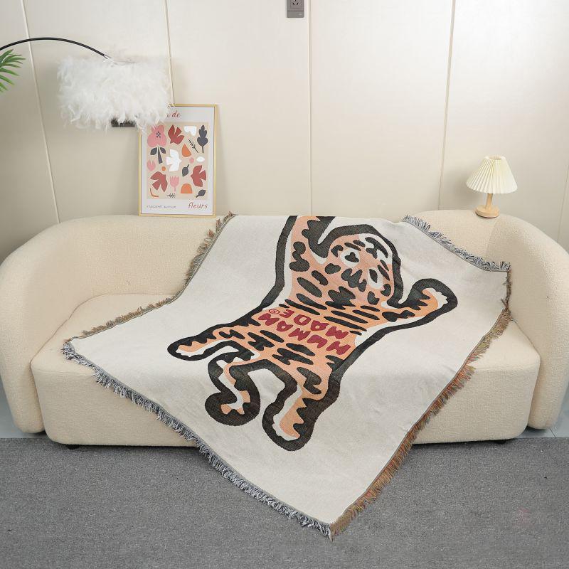 

Textile City Ins Human Made Sofa Blanket Thick Outdoor Camping Mat Tiger Pattern Home Decorate Tapestry Nap Blanket 125x150cm 130x160cm тигровый
