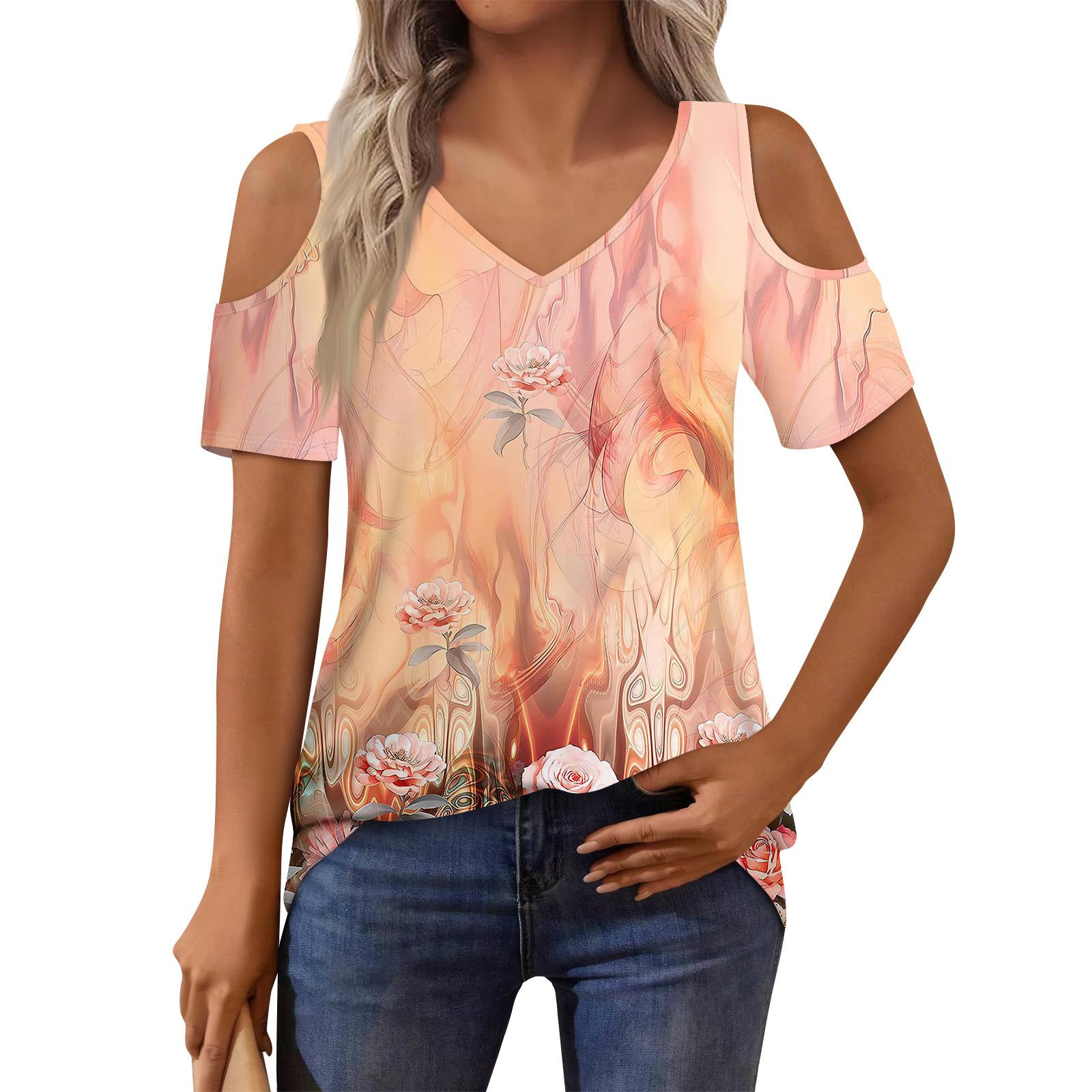 

Женская футболка, элегантная повседневная рубашка с принтом, короткий рукав, летний топ свободного кроя XL