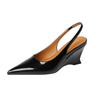 339-3 high-end pointed wedge heel single shoes autumn new versatile shallow mouth platform high heel single shoes empty women's shoes