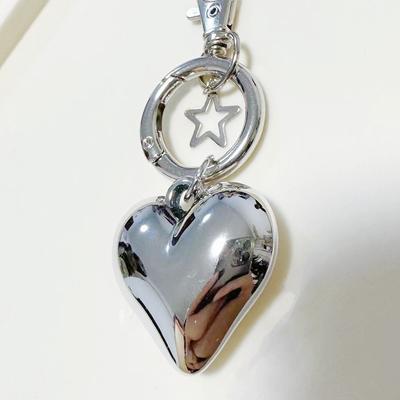 Alloy Keychains Big Hearts Little Ball Key Rings For Women Men Friendship Gift Handbag Decoration Y2K Jewelry