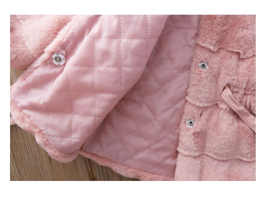 3510 Mädchen Flauschiger Wintermantel: Pullover aus Kunstfell im koreanischen Stil für Kleinkinder