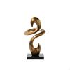 Geometric Sculpture Gilded Decorative Piece Brushed for Office