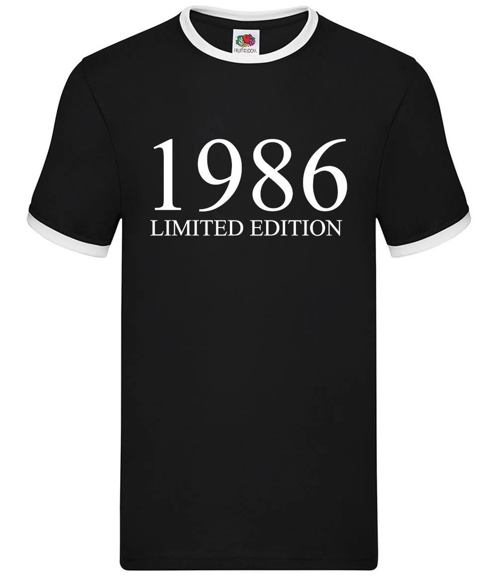 Limited Edition 1986 - Mens Ringer - Birthday Present 38th 38 Gift Age L