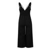 Women's Casual Sleeveless Suspender Jumpsuit With Pocket Open Back Color Jumpsuit